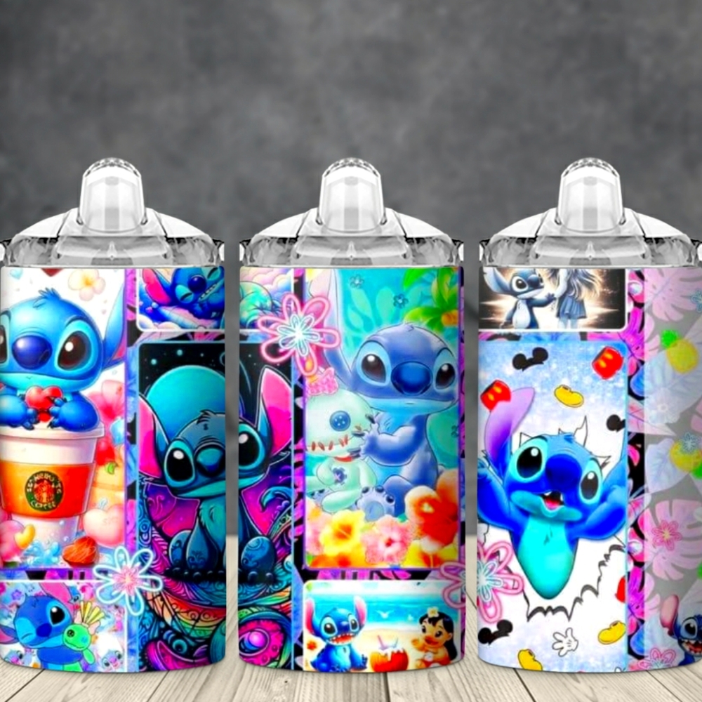 🎄✝️ CHRISTMAS.  Disney's Stitch Stainless Steel Sippy Cup with 2 lids